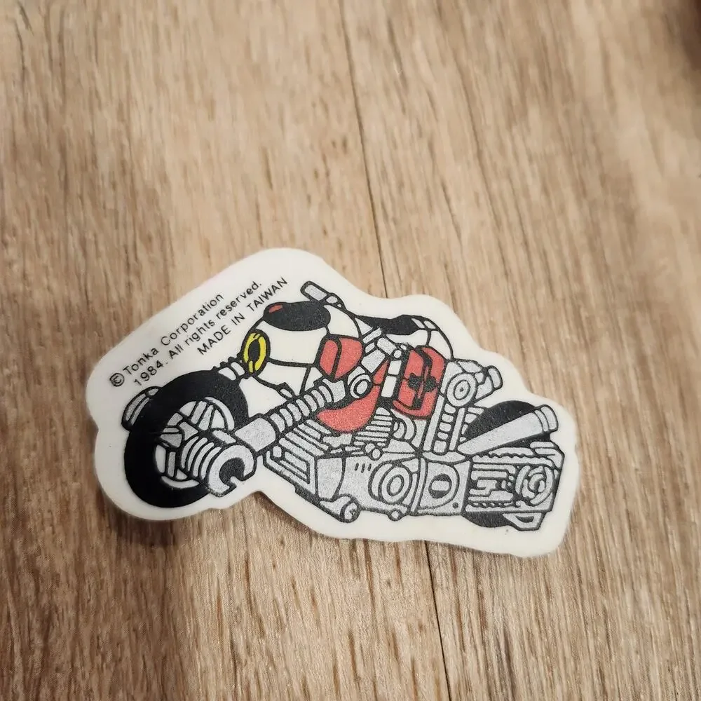 Vtg GO BOTS Collectible Erasers 1984 Mighty Robots Tonka Motorcycle Car Unused